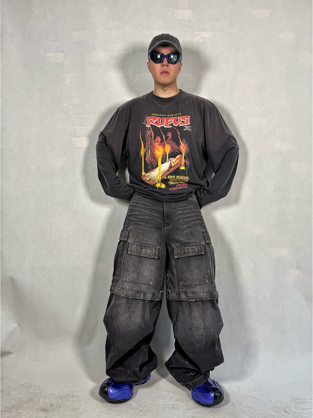 WoosterArchive | Heavy Washed Demin Cargo Pants With Removable Legs - PSYLOS 1, WoosterArchive | Heavy Washed Demin Cargo Pants With Removable Legs, Men's Wear, WoosterArchive, PSYLOS 1